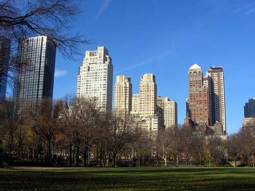 セントラルパークから望むビル Central Park